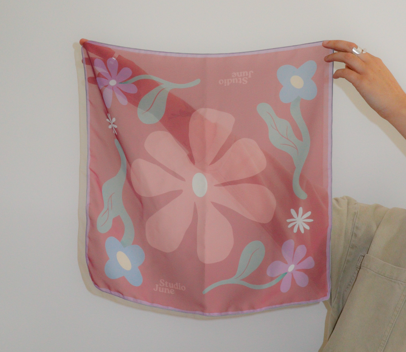 Foulard Jardin Rose - Chiffon