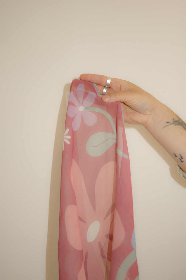 Foulard Jardin Rose - Chiffon