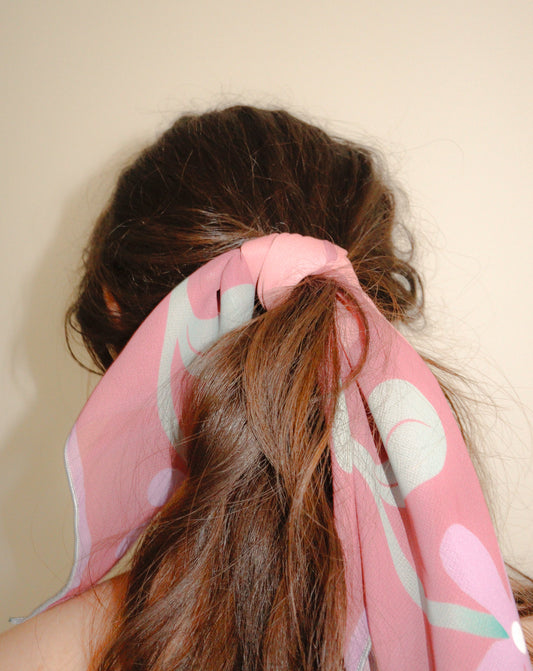 Foulard Jardin Rose - Chiffon